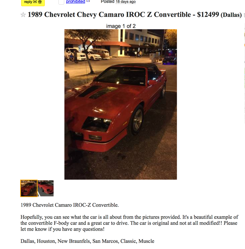 similar car on Dallas CL
